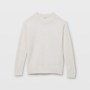 Club Monaco Women's Brushed 100% Cashmere Crewneck Wool Sweater Cream NWT